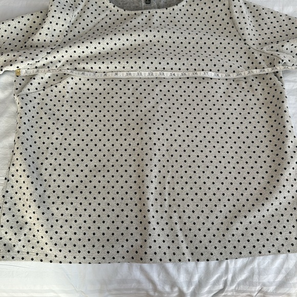🩶 Talbots Woman top with silver metallic background & black polka dots. Size 2X. - Picture 7 of 10